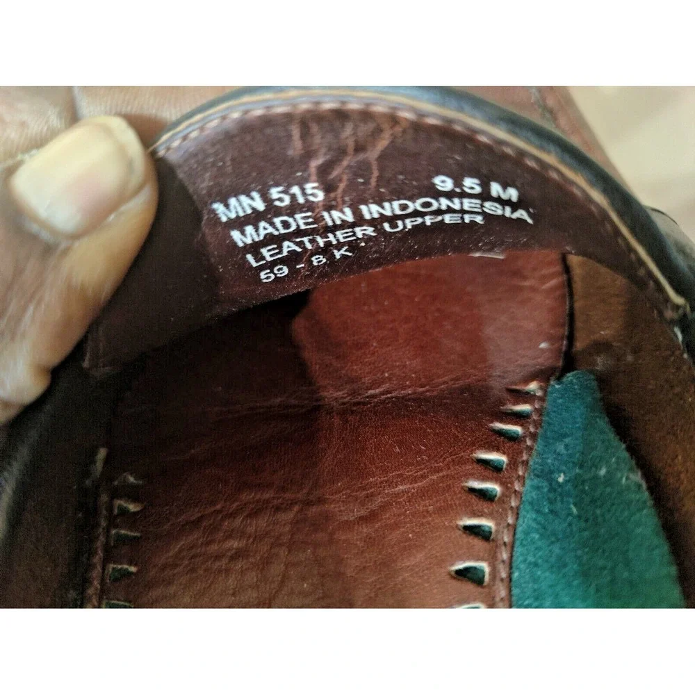 Greg Norman Made in Indonesia Mens Brown Leather Oxford Loafers Shoes Size 9.5 M